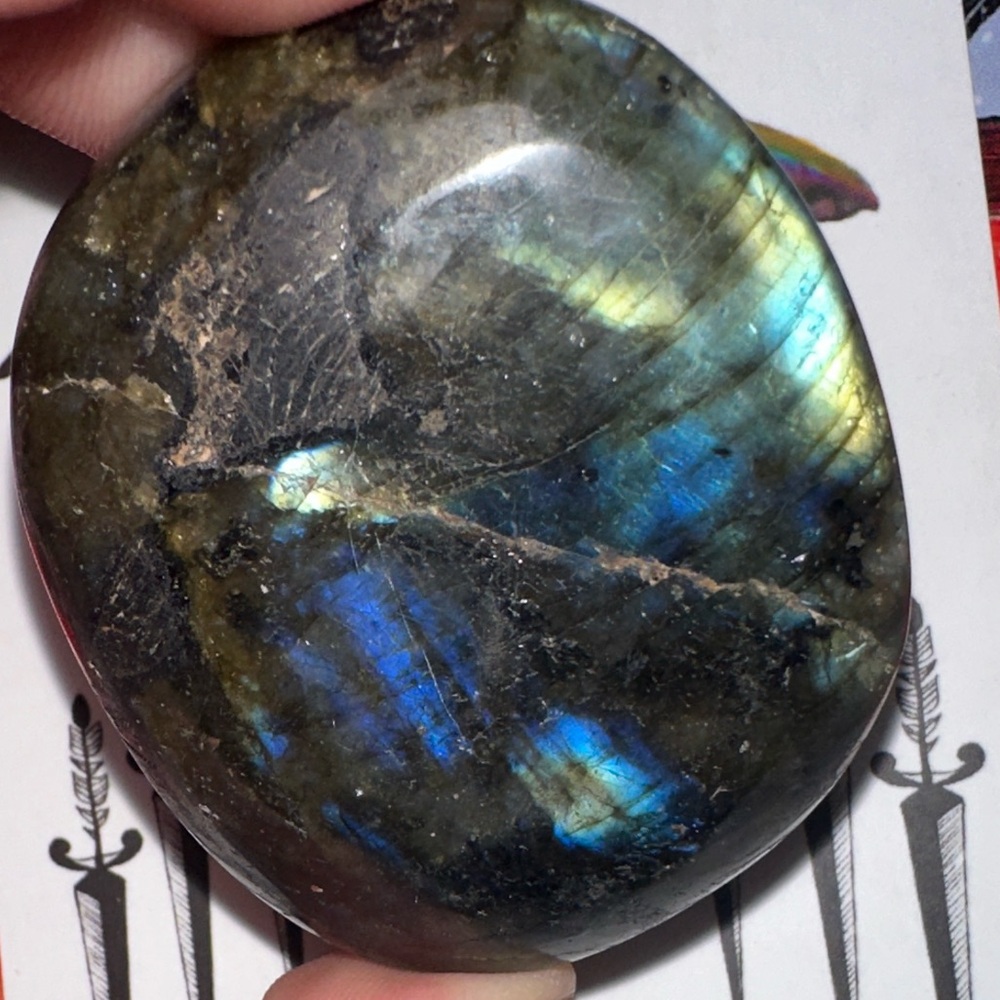 Pilished Labradorite Palm stone A grade